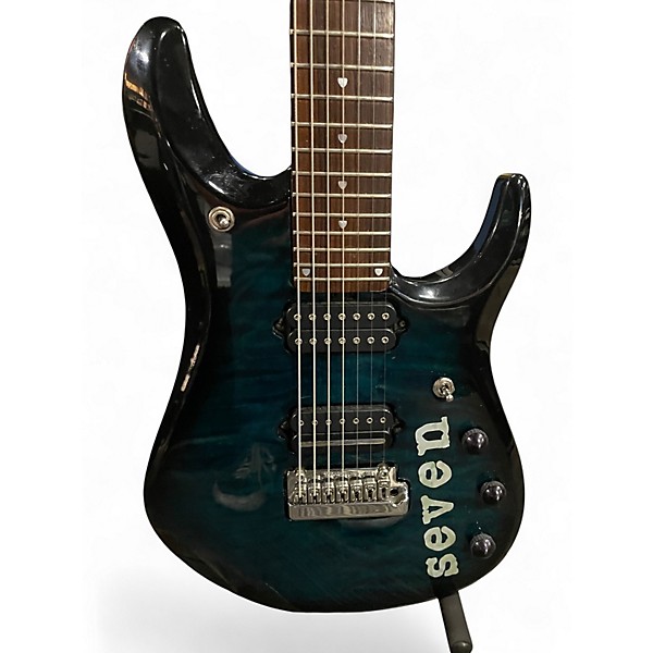 Used Ernie Ball Music Man Ball Family Reserve Petrucci Signature 7 String Blue Solid Body Electric Guitar