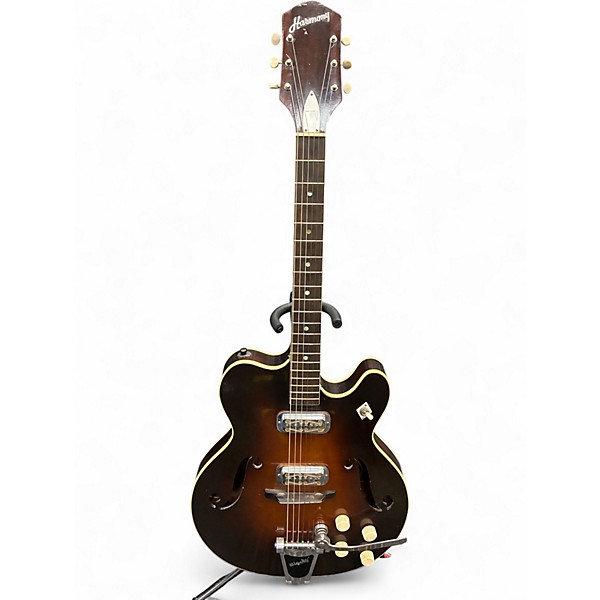 Vintage 1960s Harmony H-74 Meteor Tobacco Sunburst Hollow Body Electric Guitar