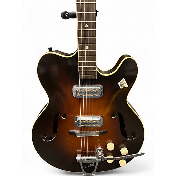 Vintage 1960s Harmony H-74 Meteor Tobacco Sunburst Hollow Body Electric Guitar