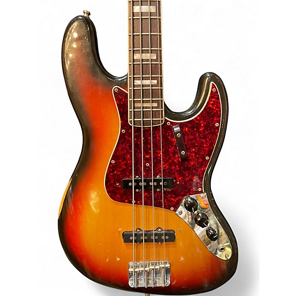 Vintage 1972 Fender Jazz Bass Sunburst Electric Bass Guitar