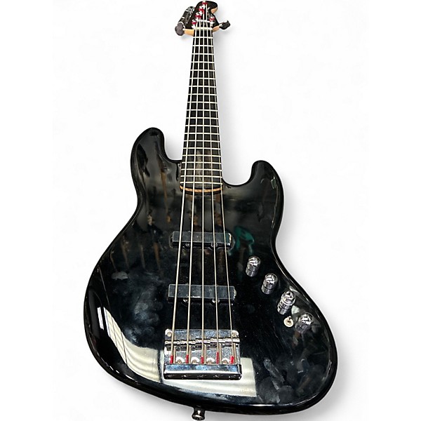 Used Squier Jazz Bass 5 String Black Electric Bass Guitar