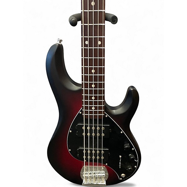 Used Sterling by Music Man STINGRAY 5 Ruby Red Burst Satin Electric Bass Guitar
