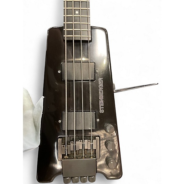 Vintage 1980s Steinberger XL2 Black Electric Bass Guitar