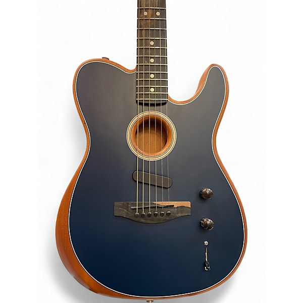 Used Fender American Acoustasonic Telecaster Steel Blue Acoustic Electric Guitar