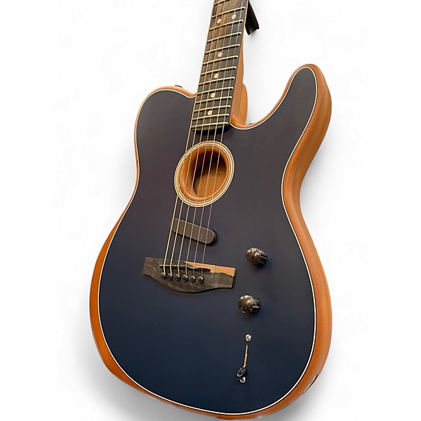Used Fender American Acoustasonic Telecaster Steel Blue Acoustic Electric Guitar