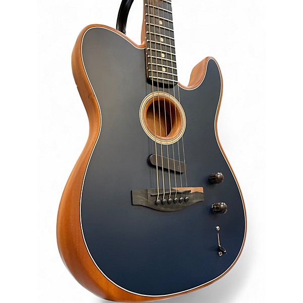 Used Fender American Acoustasonic Telecaster Steel Blue Acoustic Electric Guitar