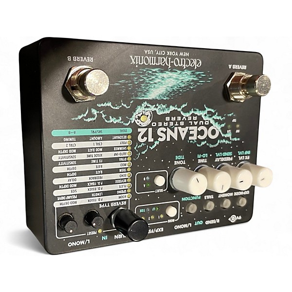 Used Electro-Harmonix Oceans 12 Dual Stereo Reverb Effect Pedal