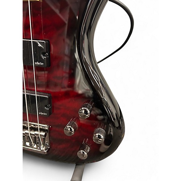 Used Schecter Guitar Research Omen Extreme 4 String Crimson Red Burst Electric Bass Guitar