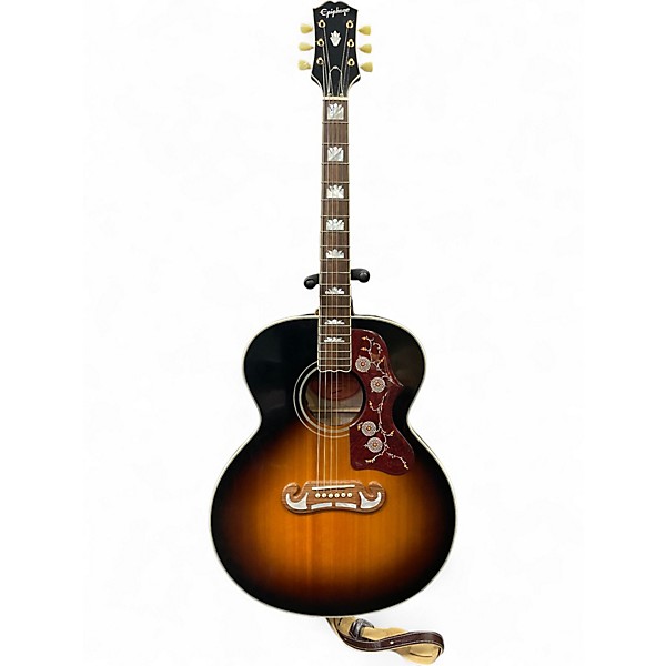 Used Epiphone j200 2 Color Sunburst Acoustic Electric Guitar