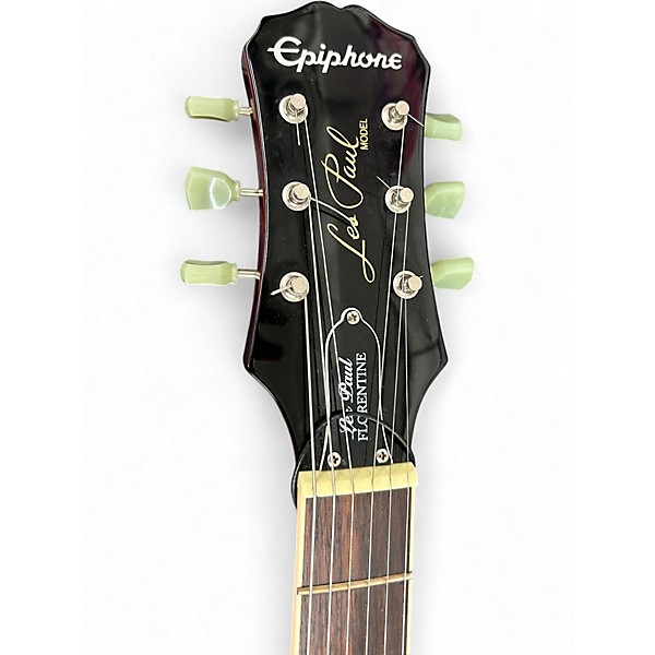 Used Epiphone Les Paul Standard Florentine Pro Trans Red Hollow Body Electric Guitar