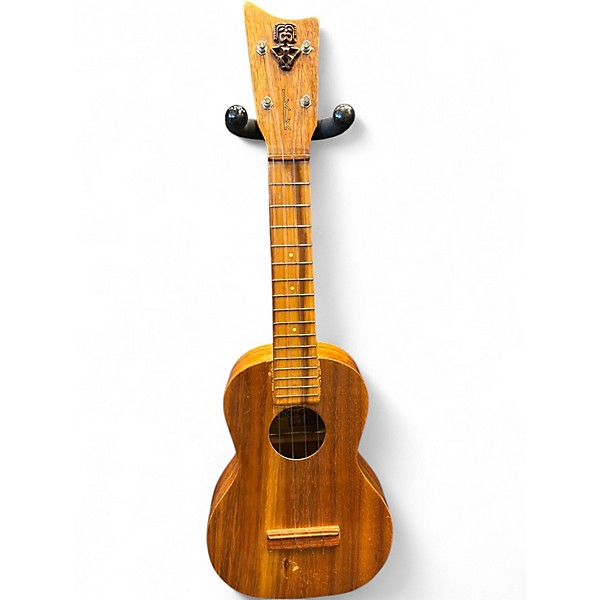 Vintage 1970s Kamaka HF2 Tiki Concert Gold Label Natural Ukulele
