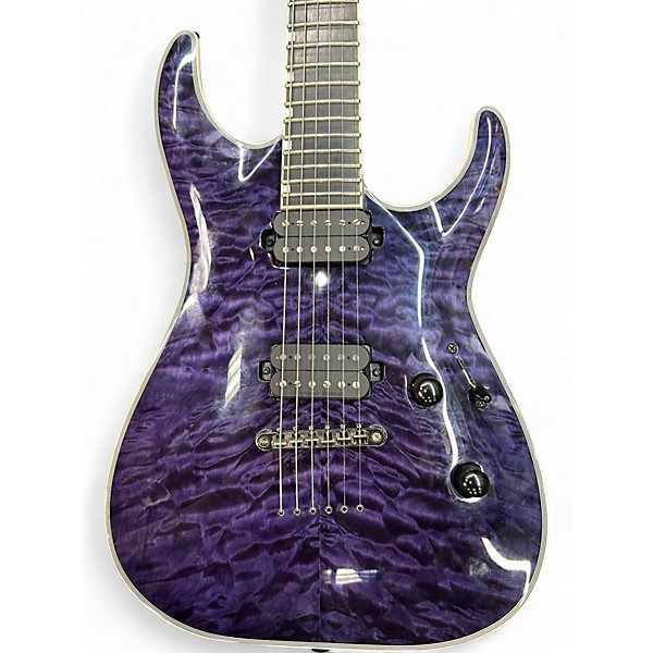 Used 2020s ESP LTD MH1000NT See-Thru Purple Solid Body Electric Guitar