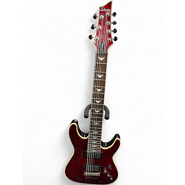 Used Schecter Guitar Research OMEN EXTREME 7 CRIMSON Solid Body Electric Guitar