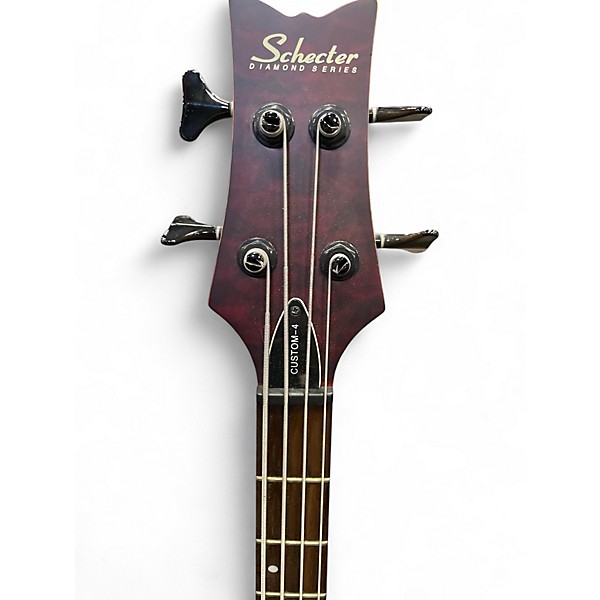 Used Schecter Guitar Research CUSTOM  4 VAMPIRE RED Electric Bass Guitar