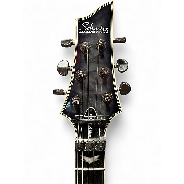 Used Schecter Guitar Research Omen Extreme 6 Floyd Rose Left Handed Trans Black Electric Guitar