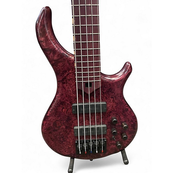 Used Jh Ealum 5 STRING Red Electric Bass Guitar