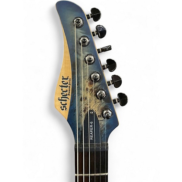 Used Schecter Guitar Research REAPER 6 TRANS BLUE BURST Solid Body Electric Guitar
