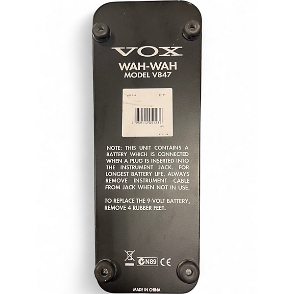 Used VOX V847 Reissue Wah Effect Pedal