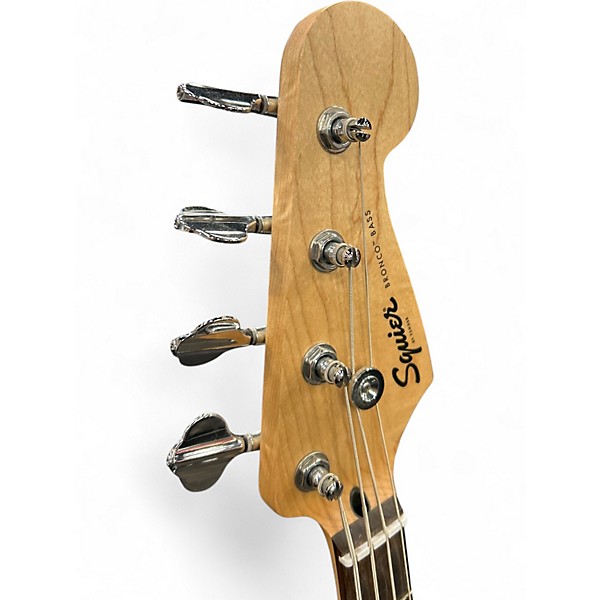 Used Squier Bronco Black Electric Bass Guitar