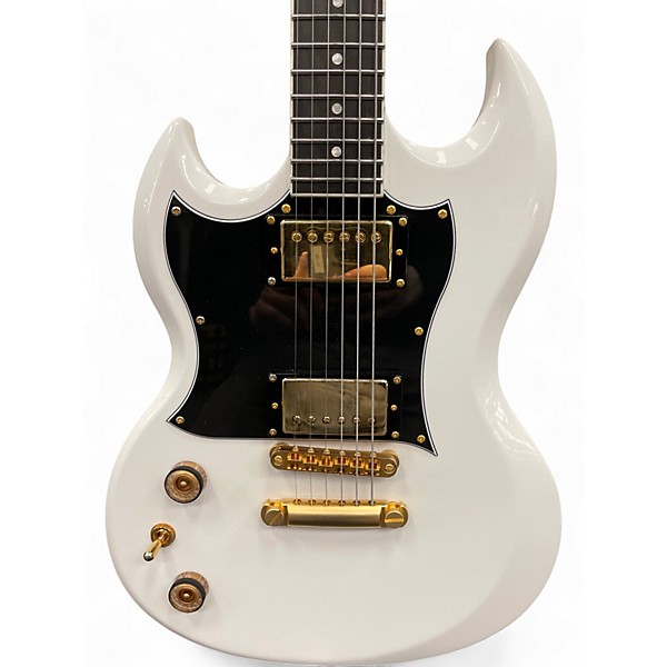 Used Schecter Guitar Research H6LLYW66D Alpine White Solid Body Electric Guitar