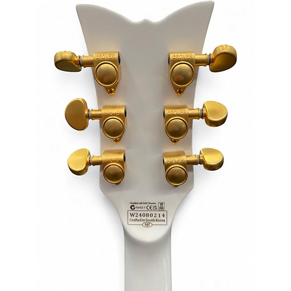 Used Schecter Guitar Research H6LLYW66D Alpine White Solid Body Electric Guitar