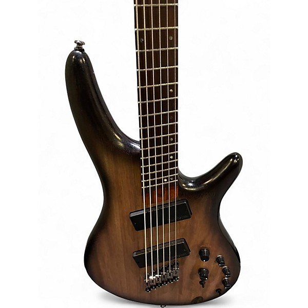 Used Ibanez SRC6MS Black Stained Burst Electric Bass Guitar