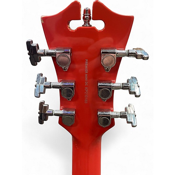 Used D Angelico premier mini dc Fiesta Red Hollow Body Electric Guitar