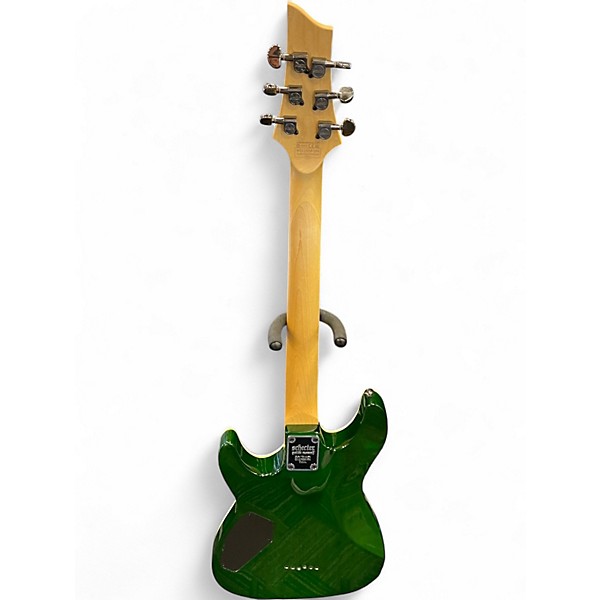 Used Schecter Guitar Research Omen Extreme 6 Green Solid Body Electric Guitar