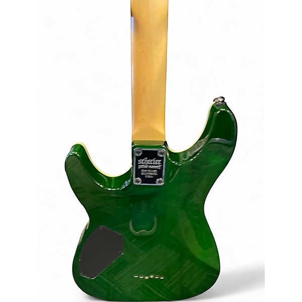 Used Schecter Guitar Research Omen Extreme 6 Green Solid Body Electric Guitar