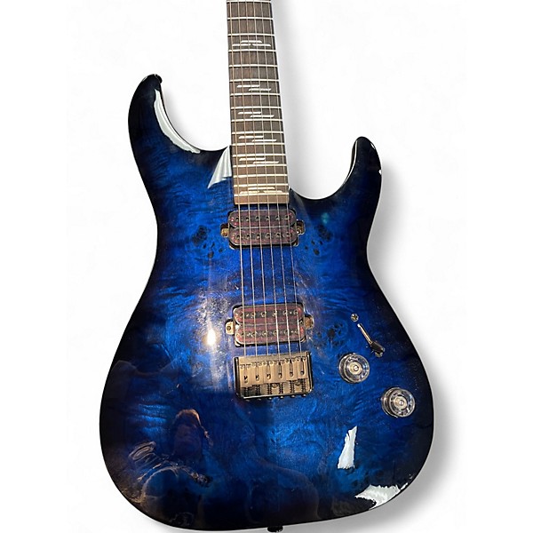 Used Schecter Guitar Research Omen Elite Blue Burst Solid Body Electric Guitar