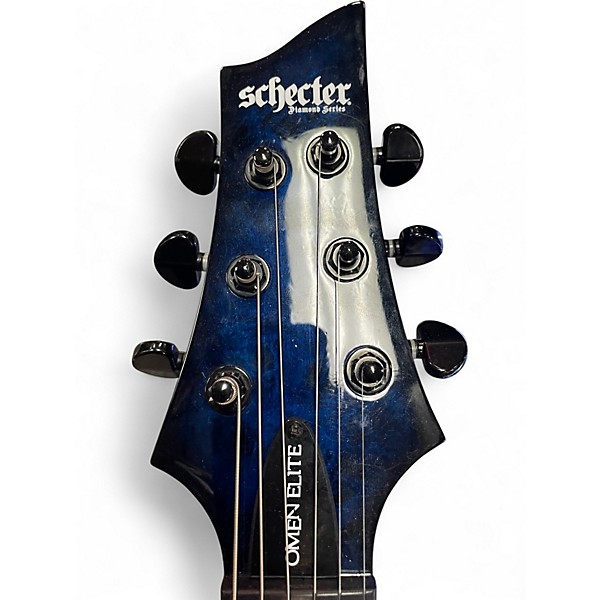 Used Schecter Guitar Research Omen Elite Blue Burst Solid Body Electric Guitar