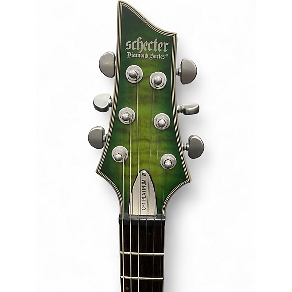 Used Schecter Guitar Research C1 Platinum Green Solid Body Electric Guitar