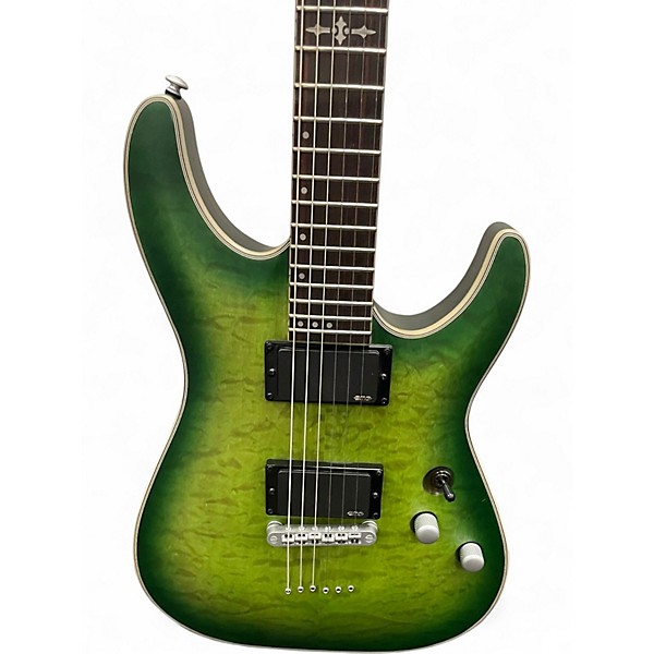 Used Schecter Guitar Research C1 Platinum Green Solid Body Electric Guitar