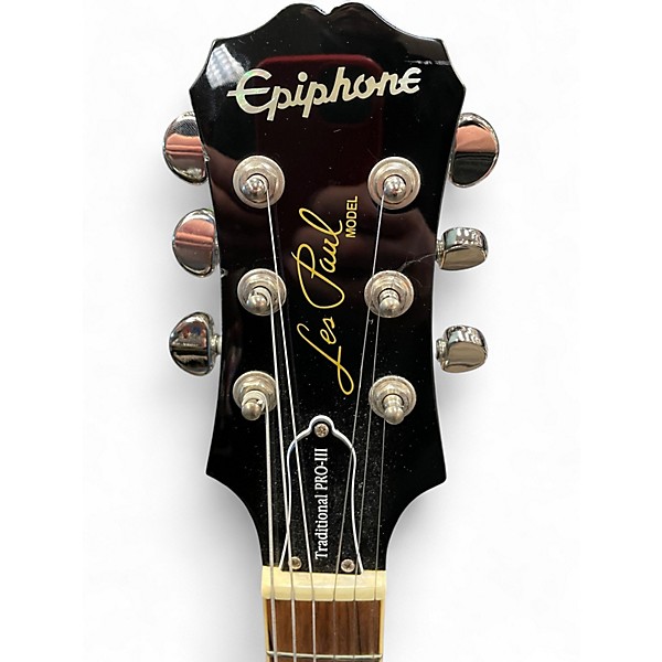 Used Epiphone Les Paul Traditional PRO III Metallic Aqua Marine Solid Body Electric Guitar