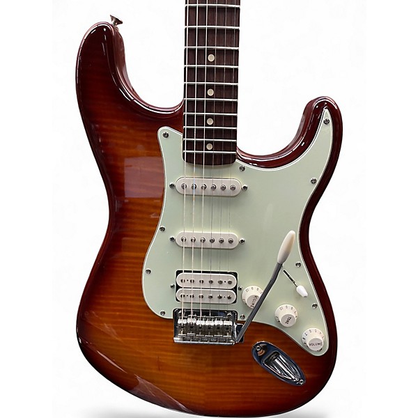 Used Fender Deluxe Stratocaster HSS Plus Top with iOS Connectivity 2 Tone Sunburst Solid Body Electric Guitar