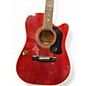 Used 2000s Washburn D17CESWR Red Acoustic Electric Guitar