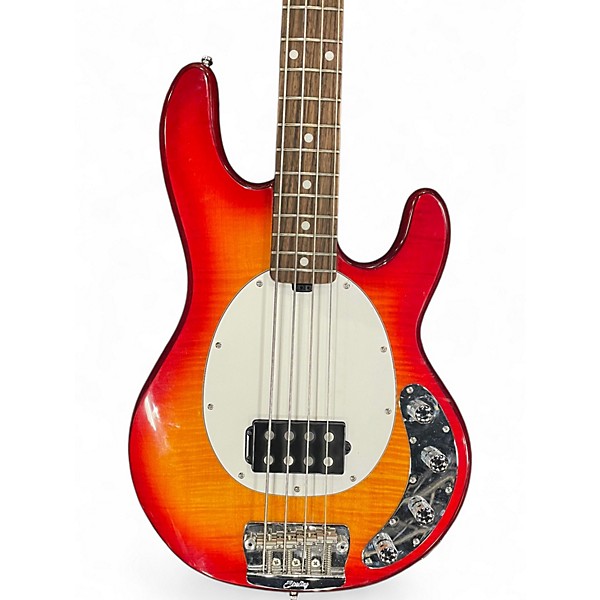 Used Ernie Ball Music Man Stingray 4 String Trans Amber Electric Bass Guitar