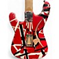 Used EVH Striped Series Frankie Red with Black and White Stripes Solid Body Electric Guitar