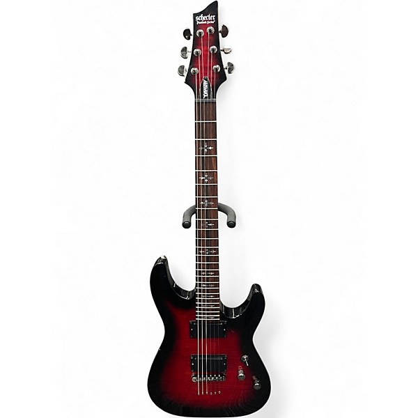 Used 2023 Schecter Guitar Research Demon 6 Crimson Red Burst Solid Body Electric Guitar
