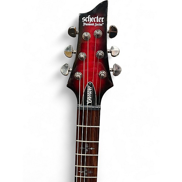 Used 2023 Schecter Guitar Research Demon 6 Crimson Red Burst Solid Body Electric Guitar