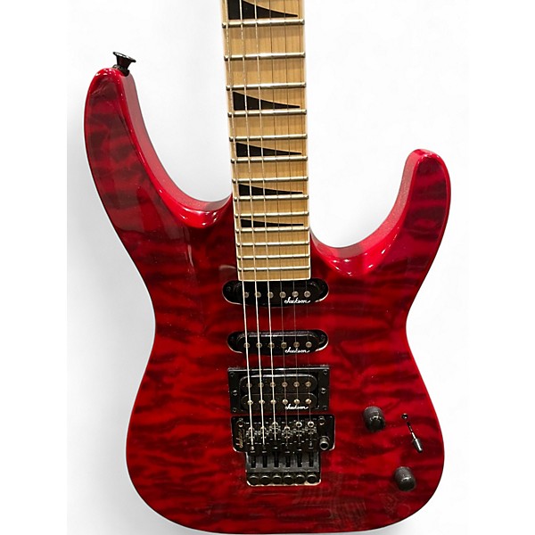 Used Jackson JS34Q DKA-M Dinky Archtop Transparent Red Solid Body Electric Guitar