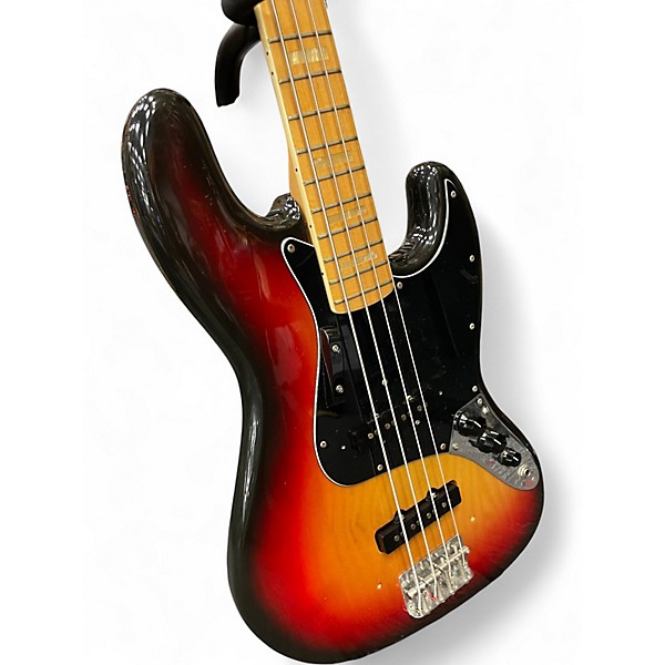 Vintage 1976 Fender 1970S Jazz Bass 3 Color Sunburst Electric Bass Guitar