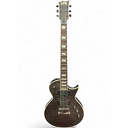 Used ESP LTD EC-401QM Trans Black Solid Body Electric Guitar