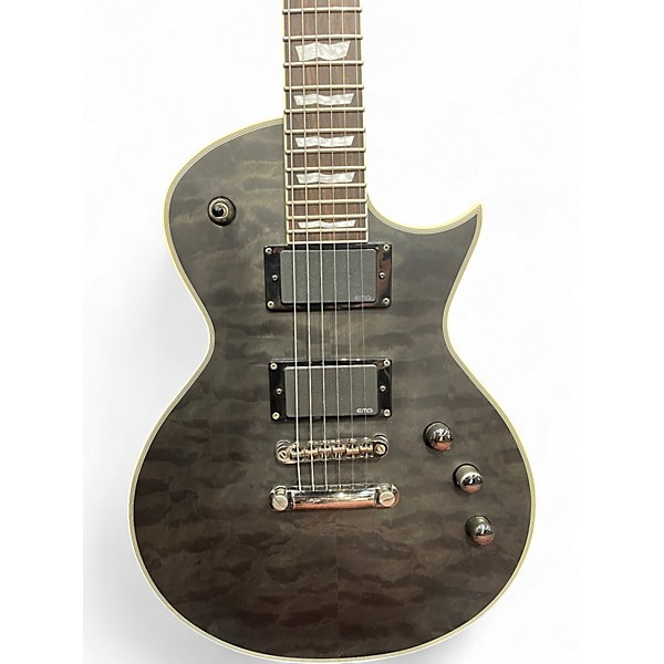 Used ESP LTD EC-401QM Trans Black Solid Body Electric Guitar