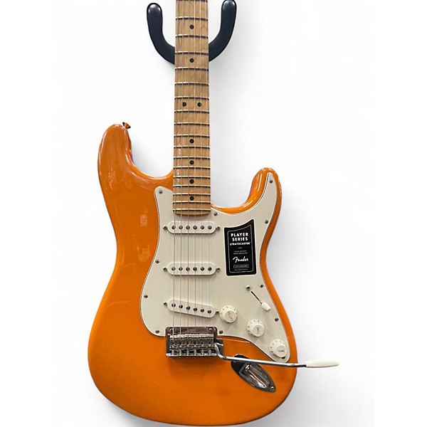 Used 2021 Fender Player Stratocaster Orange Solid Body Electric Guitar