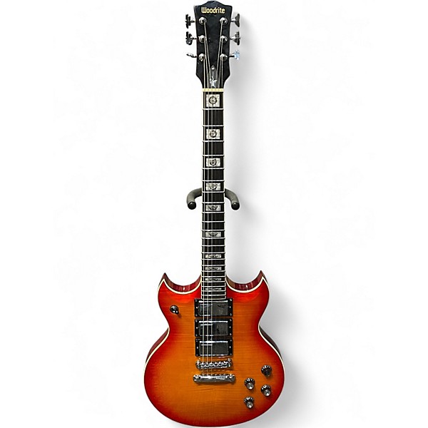 Used Woodrite WARLORD MATT PIKE Cherry Sunburst Solid Body Electric Guitar