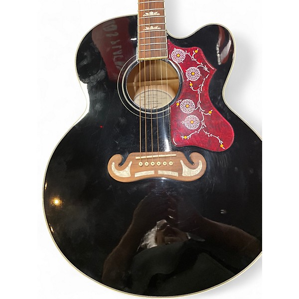 Used Epiphone j-200ec Black Acoustic Electric Guitar
