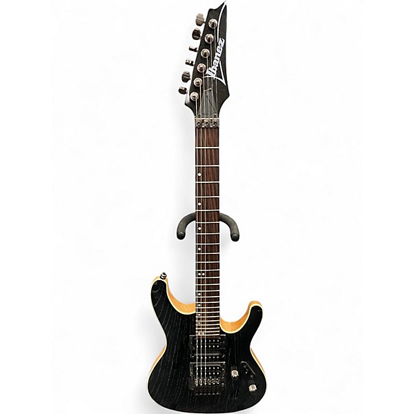 Used Ibanez S570AH SILVER WAVE BLACK Solid Body Electric Guitar