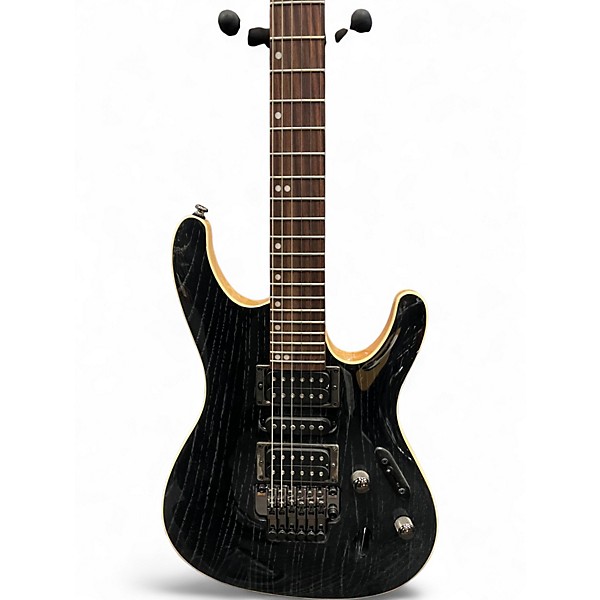 Used Ibanez S570AH SILVER WAVE BLACK Solid Body Electric Guitar