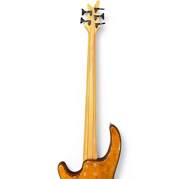 Used Dean Edge 5 String Fretless Amber Electric Bass Guitar